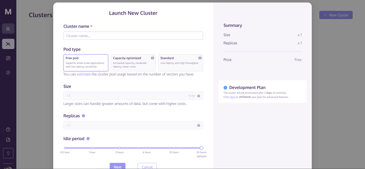 Create a MyScale Cluster